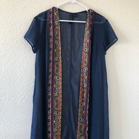 Blue Pettycoat Alley polyester open cardigan size small - Picture 2 of 7